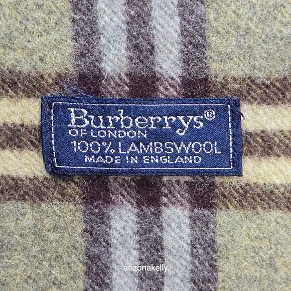 PERFECT! Vintage Burberry Wool Plaid Scarf - Picture 4 of 17